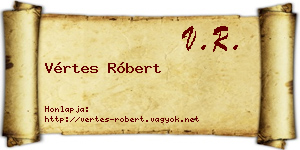 Vértes Róbert névjegykártya